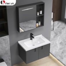 Bộ Tủ Nhôm Hợp Kim Xám Chậu Lavabo Và Tủ Gương Forler