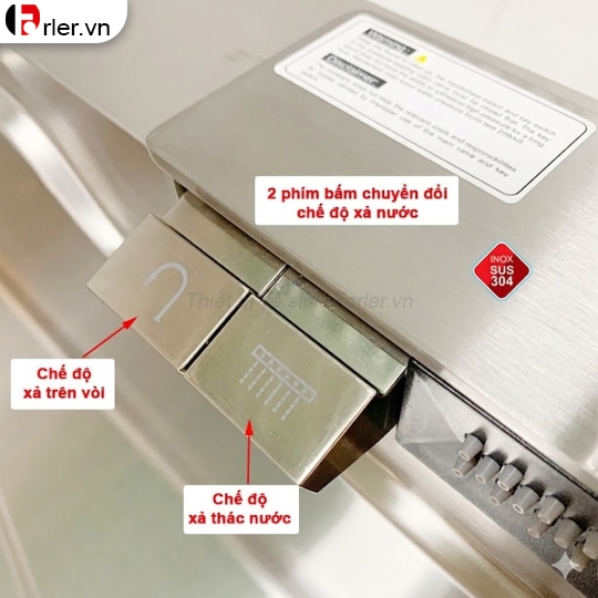 Chậu Rửa Chén 2 Phím Inox Mờ Hiển Thị Nhiệt Độ Forler