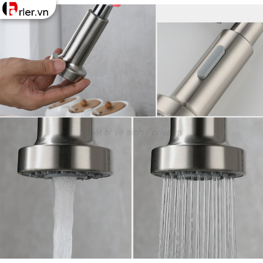 Vòi Rửa Chén Bát Nóng Lạnh Inox Mờ (VRC49) Forler