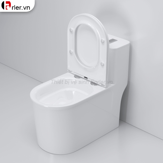 Bồn Cầu Một Khối Trắng Sứ Nút Lệch Cao Cấp FL-BCMK58 Forler