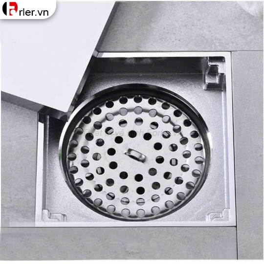 Phễu Sàn Vuông 10x10 Inox 304 Mờ FORLER